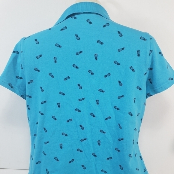 Blue Pineapple Collared T-Shirt - Picture 3 of 5